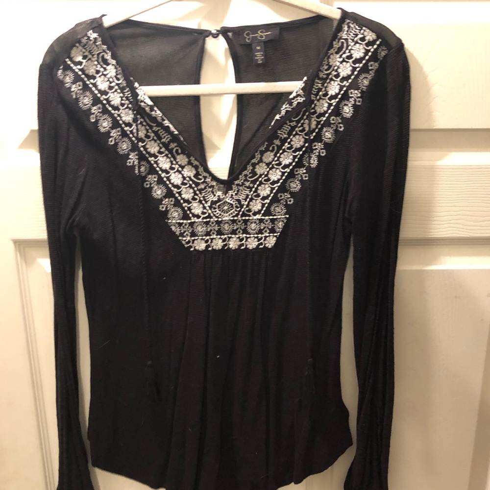 2/$10 Jessica Simpson boho embroidered top
